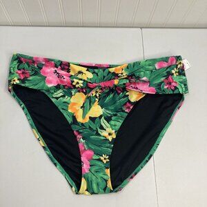 Old Navy Women XXL Bikiini Bottom Tropical Floral Mid Rise MultiColor